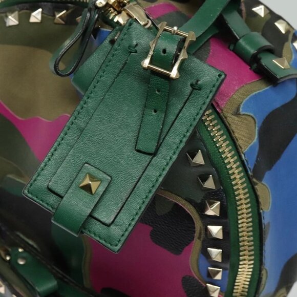 VALENTINO Studs Backpack Leather Camouflage - Picture 9 of 16